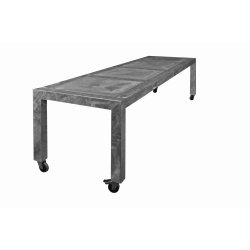 Rock-Solid - spisebord i galvaniseret stl, 76 x 281 x hjde 74 cm