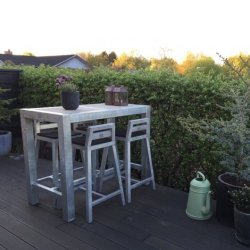 Rock-Solid - barbord i galvaniseret stl, uden hjul, 67 x 124 x hjde 100 cm