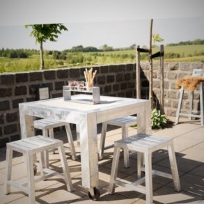 Rock-Solid - spisebord i galvaniseret stl, 82 x 100,5 x hjde 74 cm