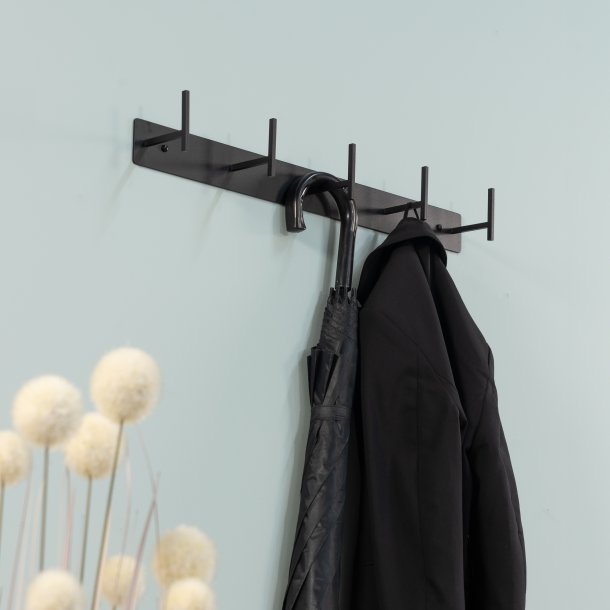 Zahara - Knagerkke med fem knager i sort metal