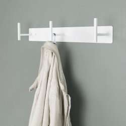 Zahara - Knagerkke med tre knager i hvidt metal