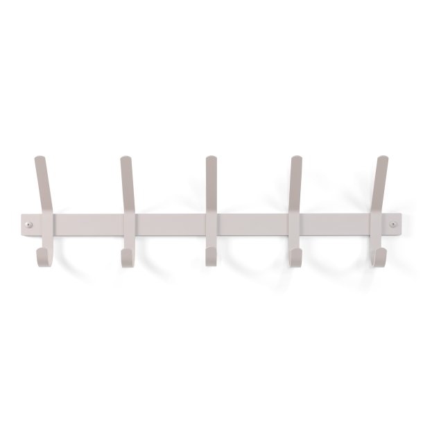 Gancho - Knagerkke med fem knager i silky taupe farvet metal