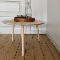 CT 10 - Sofabord i massiv bg og diameter 80 cm