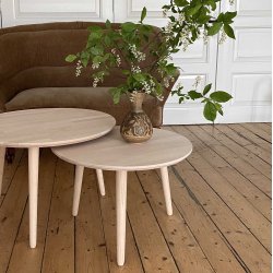 CT 10 - Sofabord i massiv bg og diameter 80 cm