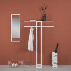 Koons - Hj hattehylde i hvid metal, bredde 100 cm.