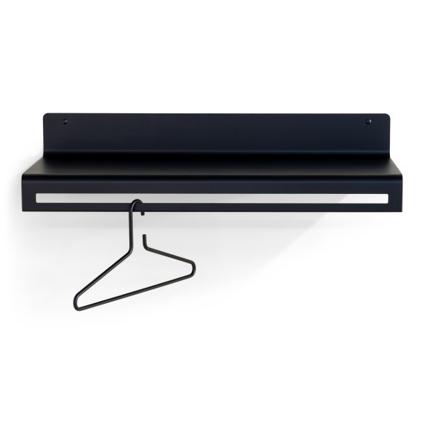 Say - Hattehylde i sort metal, bredde 78 cm.