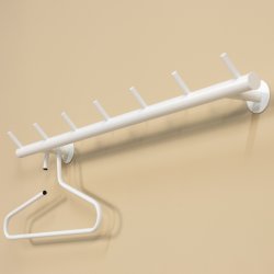 Brooks - Knagerkke med syv knager i hvid metal