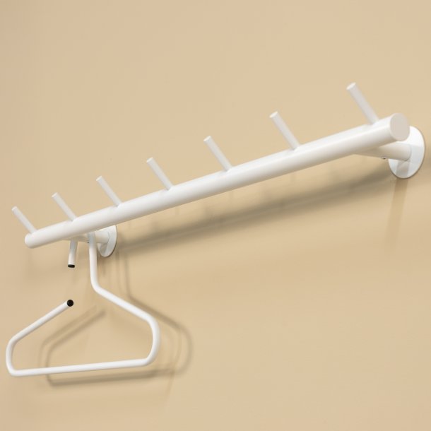 Brooks - Knagerkke med syv knager i hvid metal