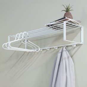 Dinex - Hattehylde i hvid metal, bredde 100 cm.