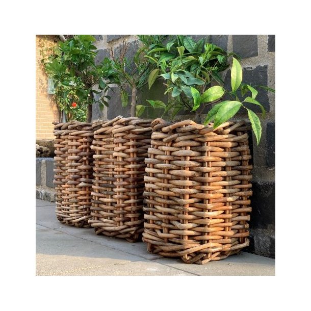 Ratata - Rattan kurv, firkantet, 27 x 27 x hjde 40 cm