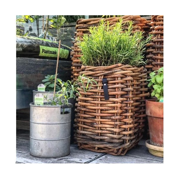Ratata - Rattan kurv, firkantet, 41 x 41 x hjde 65 cm