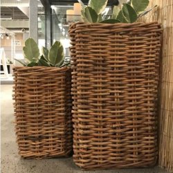 Ratata - Rattan kurv, firkantet, 59 x 59 x hjde 84 cm