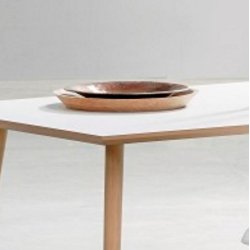 DT 110 - Spisebord i hvid laminat med egeben