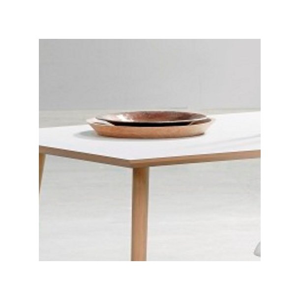 DT 110 - Spisebord i hvid laminat med egeben