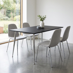 Scott - Matbord i svart laminat med metallben