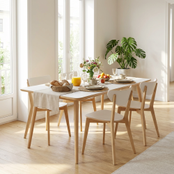 DT 110 - Spisebord i hvid laminat med egeben