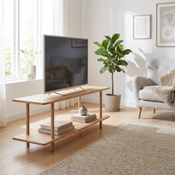 Loop - TV-hylla med tv� hyllplan i massiv ek och en bredd p� 140 cm