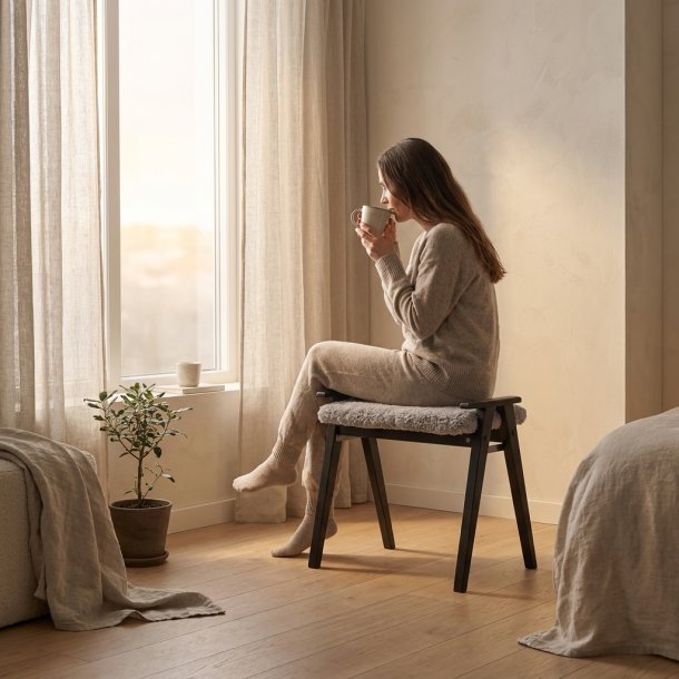 Elam - Taburet i sortbejdset eg, fem forskellige s�der