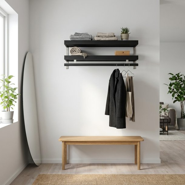 Hall - Dobbelt hattehylde med en bredde p� 100 cm
