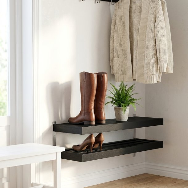 Hall - Dobbelt skohylde som v�gmodel med en bredde p� 100 cm