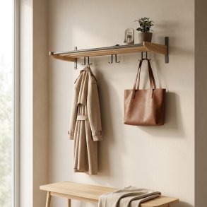 Freja - Hattehylde i massiv eg, med en bredde p� 90 cm