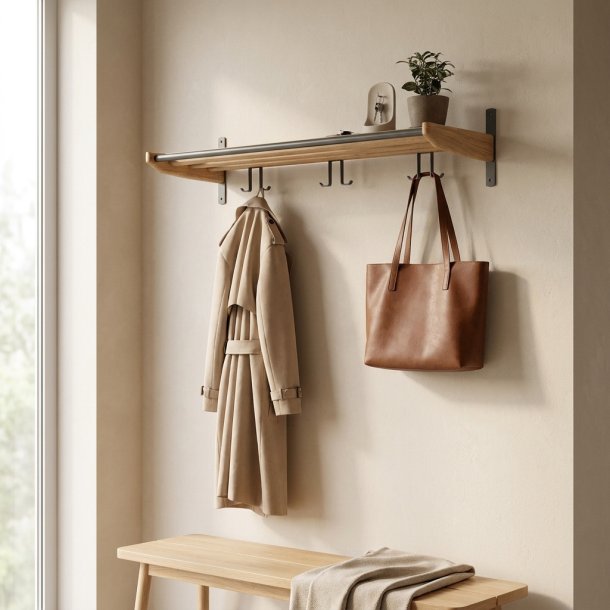 Freja - Hattehylde i massiv eg, med en bredde p� 90 cm