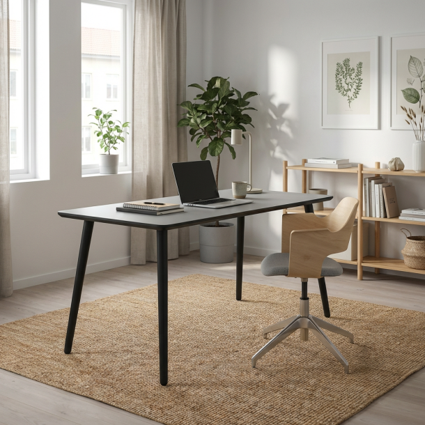 Dash - Skrivebord, lysegr� h�jtrykslaminat, fire st�rrelser