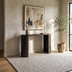  Edison � Konsolbord i m�rkbrun finish med tr�utseende