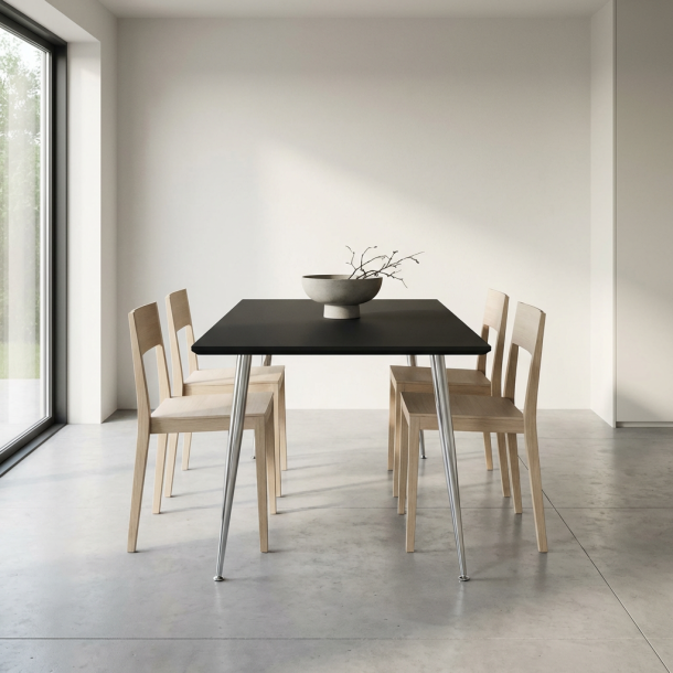 Scott - Matbord i svart laminat med metallben