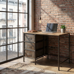  Thomas skrivbord med metalll�dor