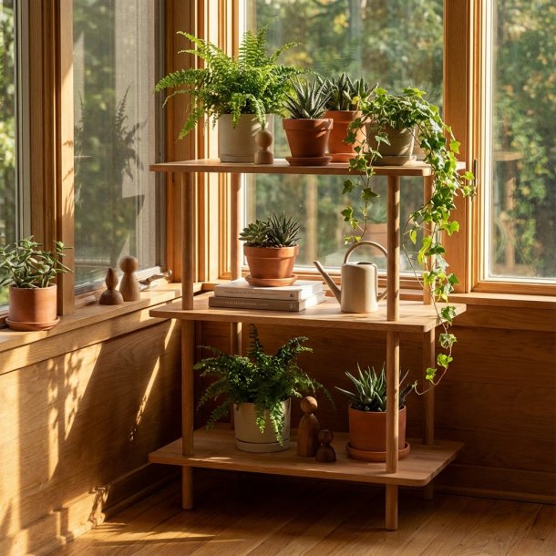 Loop - Bokhylla med tre hyllplan i massiv ek och en bredd p� 70 cm