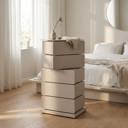 Carson - Byr� med fem l�dor i silkeslen taupef�rgad metall