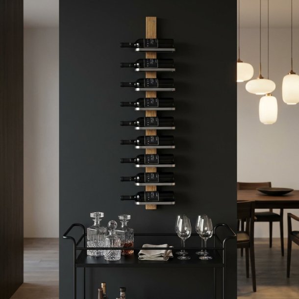 Vino - vinreol til ti flasker i slebet st�l og seks farver