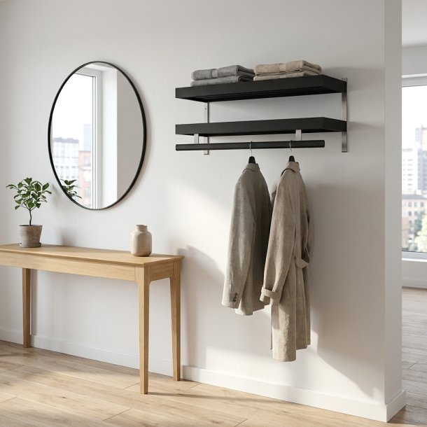 Hall - Dobbelt hattehylde med en bredde p� 100 cm