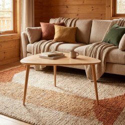 CT 10 - Sofabord i massiv b�g med organisk trekantet form og st�rrelse 80 x 60 cm