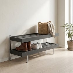 Hall - Dobbelt skohylde som gulvmodel med en bredde p� 80 cm