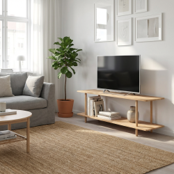 Loop - TV-hylla med tv� hyllplan i massiv ek och en bredd p� 140 cm