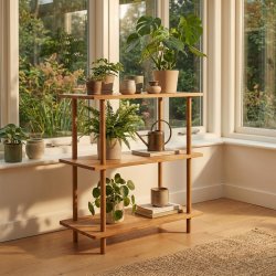 Loop - Bokhylla med tre hyllplan i massiv ek och en bredd p� 70 cm