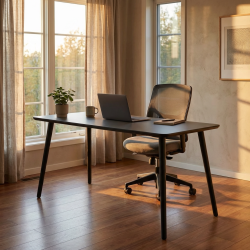 Dash - Skrivebord, m�rkegr� h�jtrykslaminat, fire st�rrelser