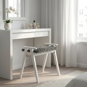 Elam - Taburet i hvidlakeret birk, fem forskellige s�der