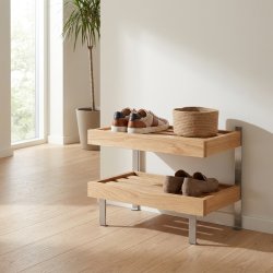 Hall - Dobbelt skohylde som gulvmodel med en bredde p� 50 cm