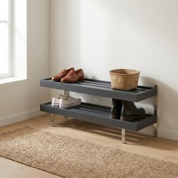 Hall - Dobbelt skohylde som gulvmodel med en bredde p� 80 cm