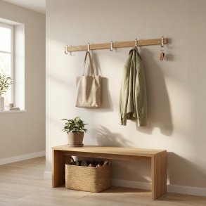 Hall - Knager�kke med 5 kroge og bredde 90 cm