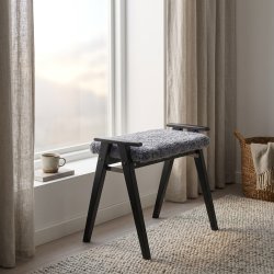 Elam - Taburet i sortbejdset eg, fem forskellige s�der