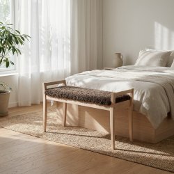 Meja - B�nk i hvidolieret eg med en bredde p� 98 cm