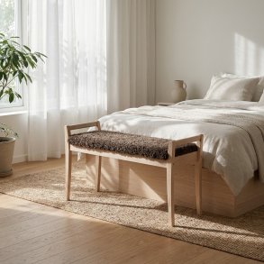 Meja - B�nk i hvidolieret eg med en bredde p� 98 cm