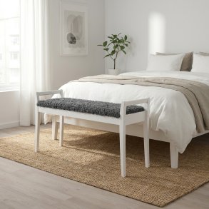 Meja - B�nk i hvidlakeret med en bredde p� 98 cm