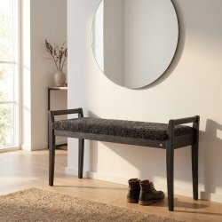 Meja - B�nk i sort eg med en bredde p� 98 cm