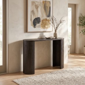  Edison � Konsolbord i m�rkbrun finish med tr�utseende