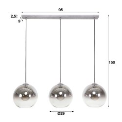Sphere - Loftlampe med tre lampeskrme i rgfarvet glas